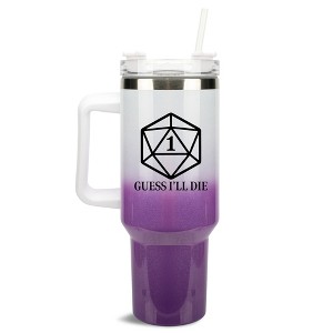 100 North Guess I'll Die Nat 20 Dice Role Playing Game Wrap-Around 40 Oz. Stainless Steel Water Bottle Coffee Mug, Spill & Leak Resistant, Travel - 1 of 4