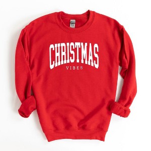 Simply Sage Market Women's Graphic Sweatshirt Christmas Vibes Varsity - 1 of 2