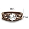 Slickblue Women’s Wedding Ring Set – Silver Tone Halo CZ with Round Center – IP Stainless Steel – Size 5–11 - 2 of 4