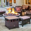 Outsunny 22'' Rattan Wicker Side Table with Steel Frame, Umbrella Insert Hole, Sand Bag for Outdoor, Patio, Garden, Backyard - 3 of 4