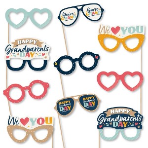 Big Dot of Happiness Happy Grandparents Day Glasses - Paper Card Stock Grandma & Grandpa Party Photo Booth Props Kit - 10 Count - 1 of 4