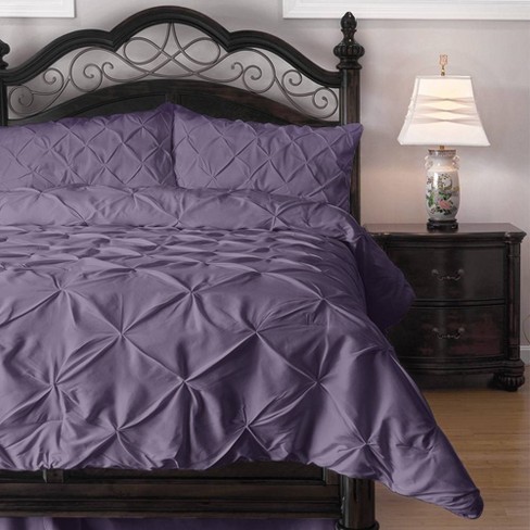 Eluxury Pinch Pleat Comforter Set Purple King Target