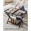 SONGMICS Bamboo Luggage Rack Foldable Suitcase Stand with Fabric Storage Shelf - 2 of 4