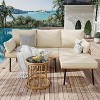 3-Piece L-Shaped Patio Furniture Set, Outdoor Conversation Sofa Set with PE Wicker - 2 of 4