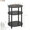 3-Tier Small Oval End Table, Modern Night Stand Wood Accent Table for Living Room - 3 of 4