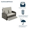 Whisen PE Wicker Rattan 2-Person Chaise Lounge with Adjustable Back & Cushions - 3 of 4