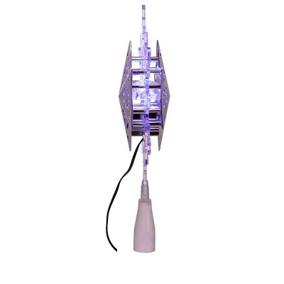 LED Lighted Rotating Silver Snowflake Christmas Tree Topper
