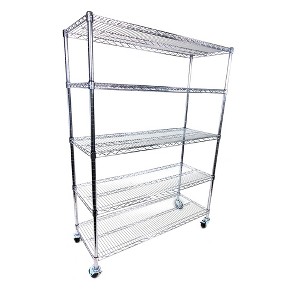 Shelving.com Chrome Wire Cart with 5 Tier Shelves - - 1 of 3