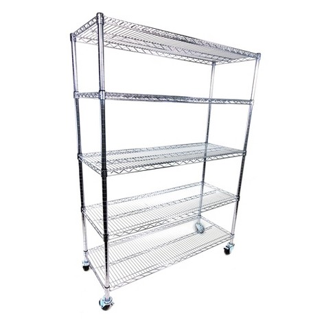 Shelving.com Chrome Wire Cart with 5 Tier Shelves - - image 1 of 2