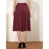 Allegra K Women's Date Dinner Floral A-Line Elastic Waist Flare Swing Midi Skirt - 4 of 4