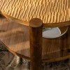 YUHAO Round Coffee Table with Solid Wood for Living Room, 2-Tier Round Coffee Table with Storage Shelf, Mid Century Modern Coffee Table - 4 of 4
