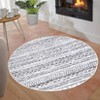 Stylish Chenille Line Pattern Rug, Foldable & Washable, Non-Slip, Kid & Pet Friendly, Durable Edges for Modern Living - 4 of 4