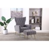 NicBex Velvet Accent Chair and Ottoman Set Upholstered Armchair with Metal Legs and High Back for Living Room,Bedrom - 2 of 4