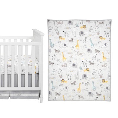 Lambs & Ivy Animal Jungle Cotton Jersey 4-Piece Crib Bedding Set -  Multicolor