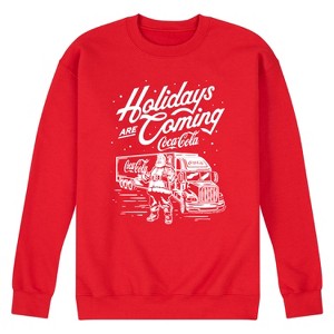 Men's - Coca Cola - Holidays are Coming Truck Graphic Fleece Sweatshirt - 1 of 4