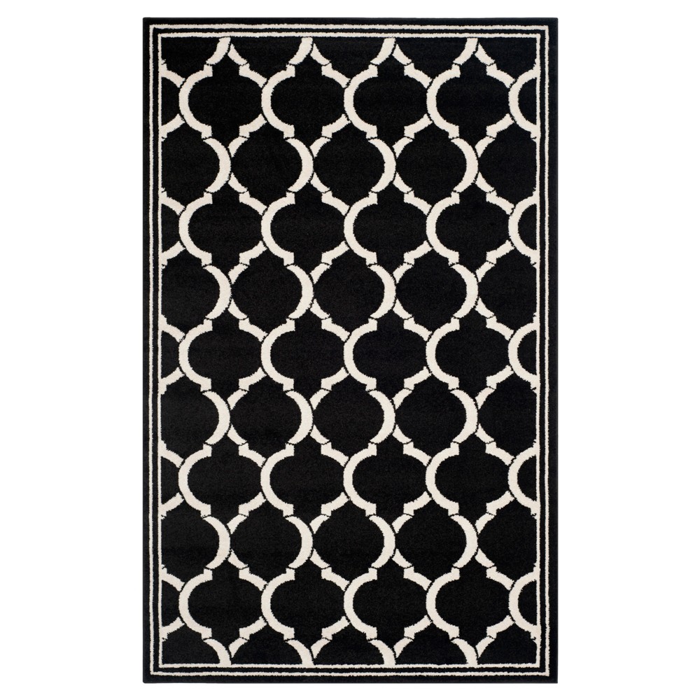 4'x6' Anthracite/Ivory Geometric Loomed Area Rug - Safavieh