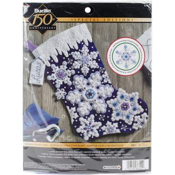 Bucilla Felt Stocking Applique Kit 18" Long-Sparkle Snowflake