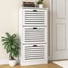 Resenkos Yardi Yard Modern Wooden Shoe Storage Organizer Cabinet for Entryway with 3 Flip Drawers, White - 2 of 4