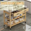 Rolling Utility Trolley Cart, Stainless Steel Countertop with Storage Drawers and Shelves, Rotatable Kitchen Island - 3 of 4