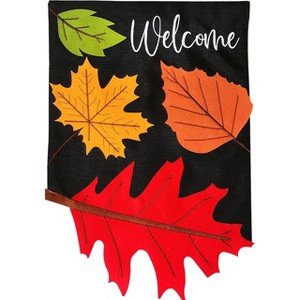 Falling Leaves Burlap Fall Garden Flag 18" x 12.5" Briarwood Lane - 1 of 4