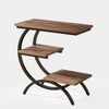 Lirago Brown C-Shaped 3-Tier End Table Metal Frame Particleboard 23.62x11.81x25.59 Industrial Sofa Side Table - 4 of 4