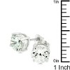 Slickblue Sterling Silver Rhodium Plated 6.25mm Cubic Zirconia Round Stud Earrings for Women, 3.89 Carat - 3 of 3