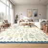 Indoor Modern Plant Bird Pattern Area Rug for Living Room Low Pile Non Slip Carpet for Bedroom Decor Washable Rug for Bathroom - 3 of 4