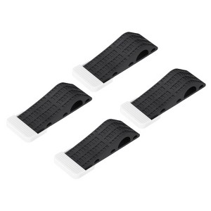 Unique Bargains TPR Non-Slip Stackable Easy to Use Door Stopper 4 Pcs Black - 1 of 4
