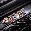 Paaaawaters 925 Sterling Silver Stud Earrings 4 Prong Princess Cut Square Cubic Zirconia Ear Stud for Women Men Girl CZ - 2 of 4