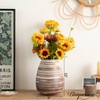 Uniquewise Farmhouse Ceramic Vase Rustic Vintage Decorative Pottery for Living Room Dining or Bedside Table Shelves - 2 of 4