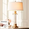 Vienna Full Spectrum Rolland Table Lamps 30" Tall Antique Brass Crystal with Table Top Dimmer Off White Drum Shades for Bedroom Living Room Bedside - 2 of 4