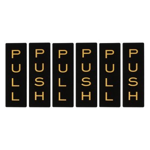Unique Bargains Acrylic Self-Adhesive Decor Home Business Push Pull Door Sign 3 Pairs - 1 of 4