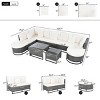 Outdoor 7-Pieces Sofa Set, Free Combination Sofa Set with 2 Coffee Table, Rattan Sofa Set with Iron Frame and Polyester Cushions–Cuddlewood - 4 of 4