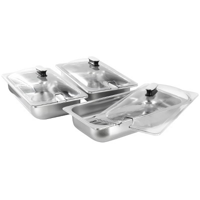 Silver Stainless Steel 3-in-1 Electric Buffet Server and Warming Tray