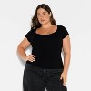 Women's Slim Fit Cap Sleeve Deep Scoop Neck T-Shirt - Wild Fable™ - 2 of 3