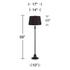 360 Lighting Dyna 58" High Black and Black Faux Silk Shade 2-Light Floor Lamp - 4 of 4