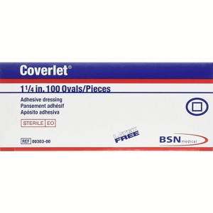 Coverlet Oval Adhesive Dressings 1 1/4", 100 Count - 1 of 3