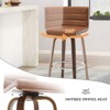 Bekrvio 26"/29" Swivel Bar Stools Set of 1/2/3/4, Faux Leather Upholstered Counter Chairs with Wood Legs, Mid-Century Seating for Kitchen Island - 4 of 4