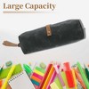 Unique Bargains Pencil Case Waxed Style with Large Capacity for Office Supplies 1 Pc - 3 of 4