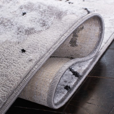 Amelia ALA293 Power Loomed Indoor Runner Rug - Grey/Black - 2'x14' - Safavieh