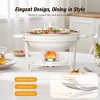 Warmounts 5QT White Maifanite-Coated Chafing Dish Buffet Set Food Warmer with Glass Lids & Holders - 2 of 4