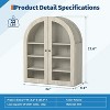 Wall Mounted Bathroom Cabinet with Glass Doors, Arched 4-Tier Storage Organizer, Adjustable Shelf Medicine Cabinet, 24"W x 28"H x 9"D - 2 of 4