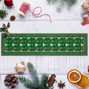 Large Christmas Living Room Rug, Christmas Area Rug, Ultra-Soft Decorative Xmas Tree Accent Rugs, Non Slip Washable Foldable Thin Festive Carpet - 1 of 4
