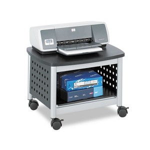 Safco Scoot Printer Stand 20-1/4w x 16-1/2d x 14-1/2h Black/Silver 1855BL - 1 of 4