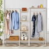 KTMBDW Clothes Rack with Wood Shelf, Freestanding Clothing Rack，Garment Rack, Standing Metal Sturdy Clothing Rack For Small Space - 3 of 4