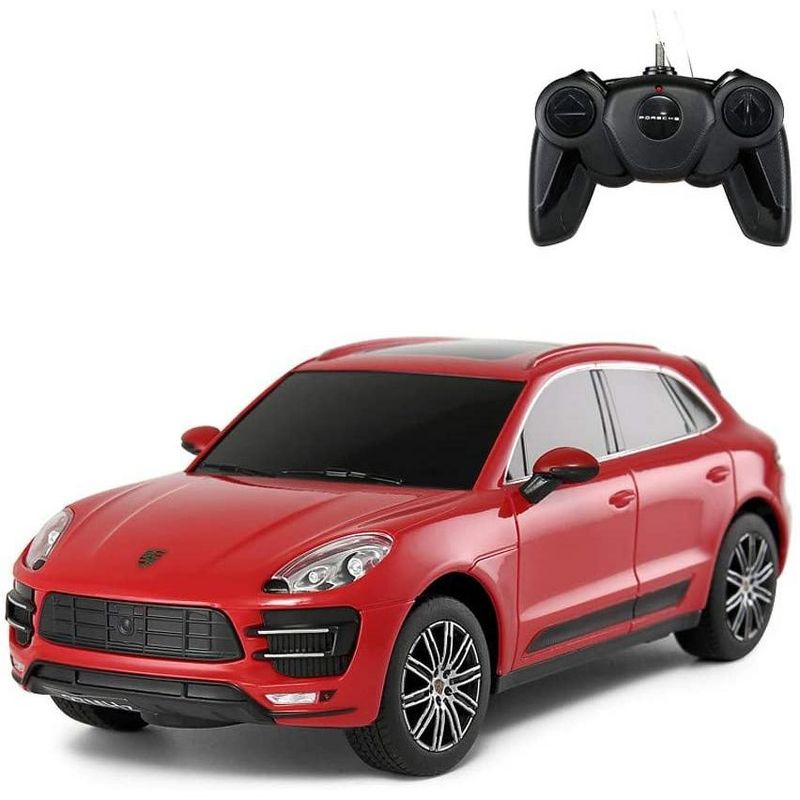 Link Ready! Set! Go! 1:24 Porsche Macan Turbo RC Remote Control Toy Car - Red, 1 of 4
