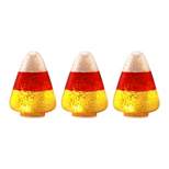 Mr. Halloween Mercury Glass LED Candy Corn Lights - 5"- Set of 3