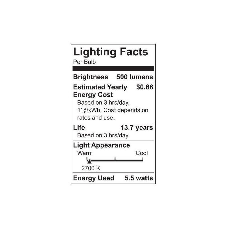 GE 2pk 5.5W 60W Equivalent Relax LED Light Bulbs Soft White, 5 of 6