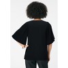 Roaman's Women's Plus Size Notch-Neck Flutter-Sleeve Blouse - 3 of 4