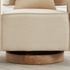 Hrinhom 29"W Upholstered Linen Blend Swivel Chair,Modern Accent Chair with Pillow and Wooden Base - 2 of 4